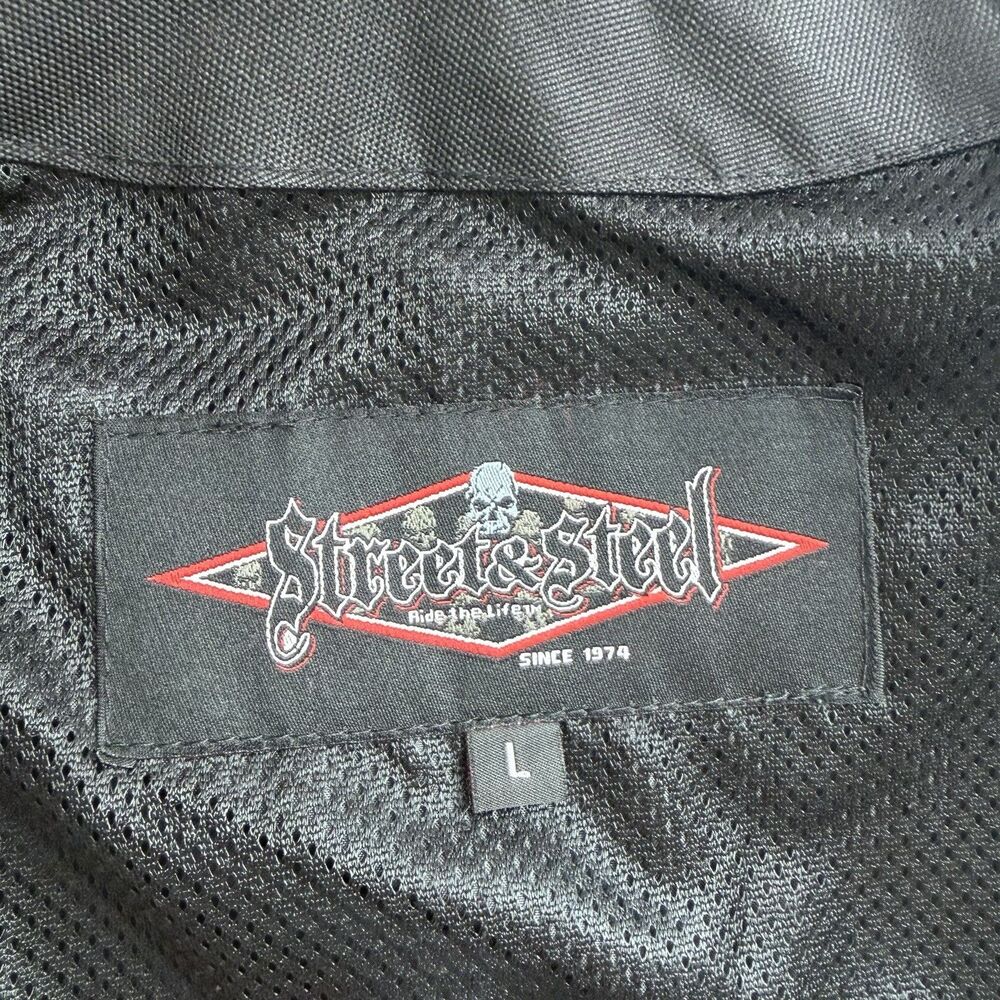 Street & Steel Black Leather Biker Vest Zip Up Women’s L - Picture 8 of 10